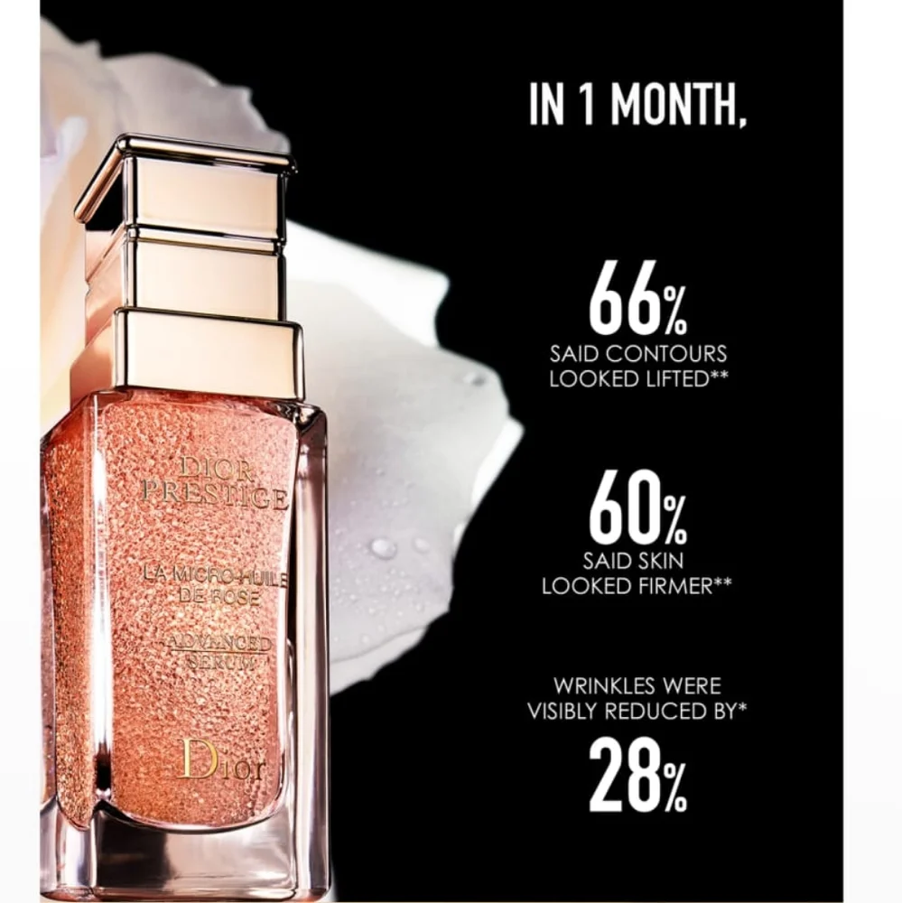 Dior Prestige La Micro Huile De Rose Advanced Serum 50 Ml/ 1.7 Oz with Pouch - Picture 4 of 7